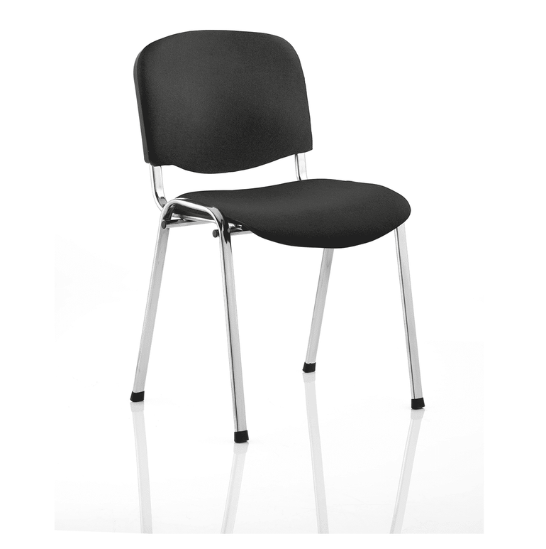 ISO Stackable Visitor/Conference Chair - Pre-Assembled, 110kg Capacity, 6hr Usage, Metal Frame, Fabric/Mesh/Vinyl/Wood Options - 535x410x820mm