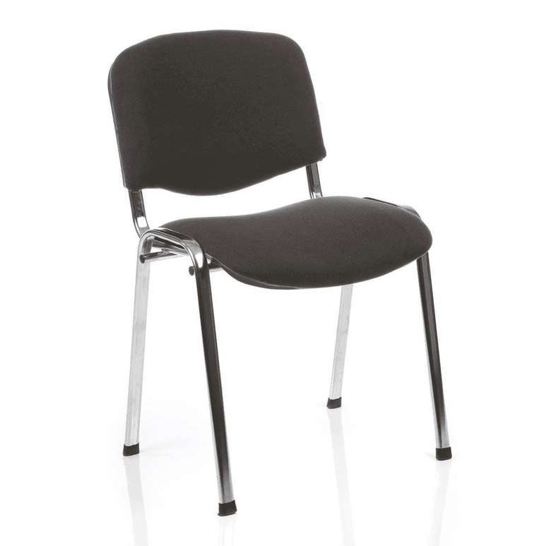 ISO Stackable Visitor/Conference Chair - Pre-Assembled, 110kg Capacity, 6hr Usage, Metal Frame, Fabric/Mesh/Vinyl/Wood Options - 535x410x820mm