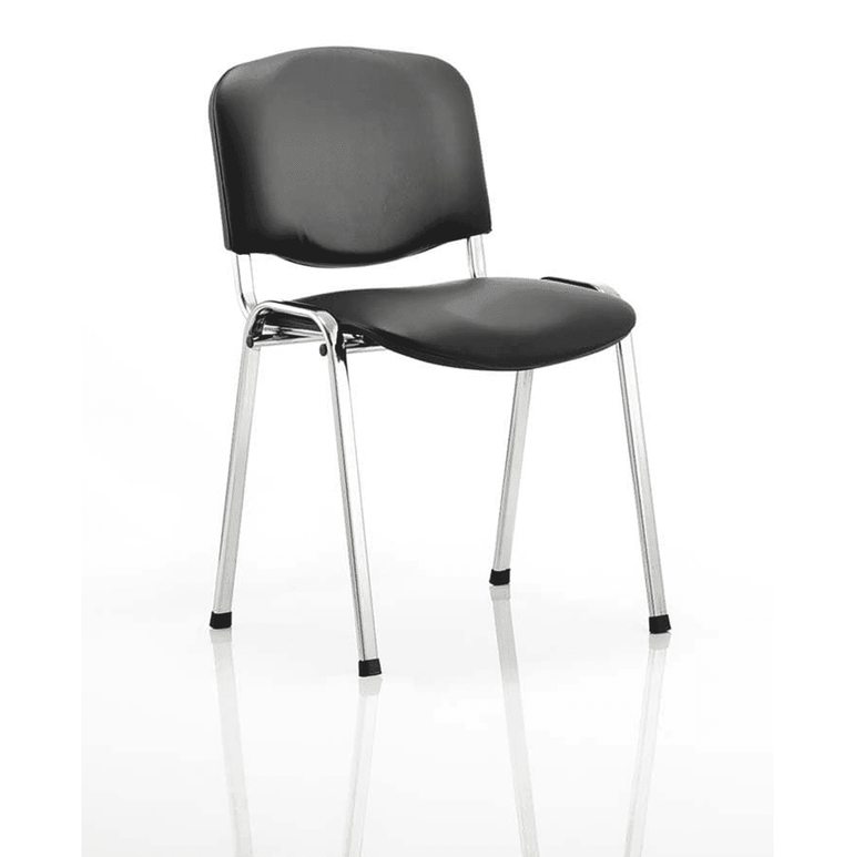 ISO Stackable Visitor/Conference Chair - Pre-Assembled, 110kg Capacity, 6hr Usage, Metal Frame, Fabric/Mesh/Vinyl/Wood Options - 535x410x820mm