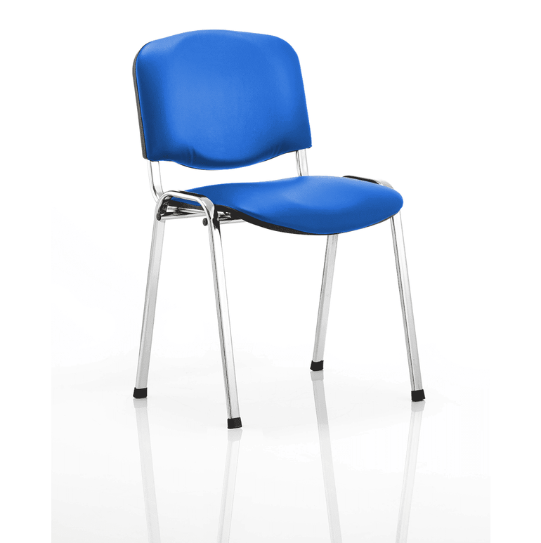 ISO Stackable Visitor/Conference Chair - Pre-Assembled, 110kg Capacity, 6hr Usage, Metal Frame, Fabric/Mesh/Vinyl/Wood Options - 535x410x820mm