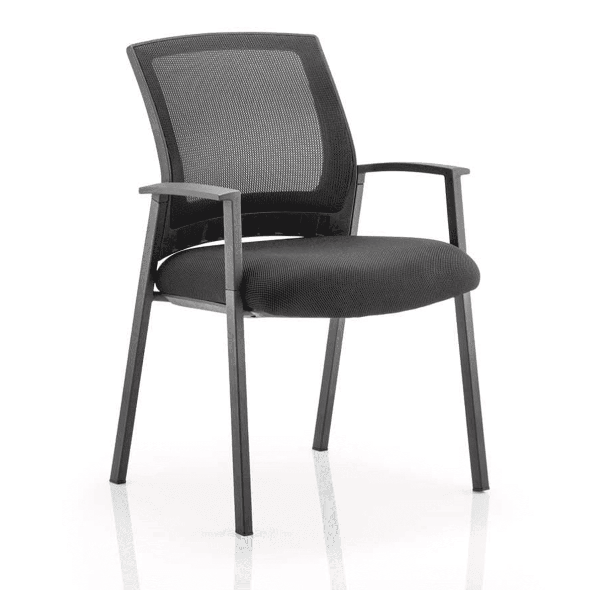 Metro Medium Mesh Back Stacking Visitor Chair with Arms - Pre-Assembled, 115kg Capacity, 8hr Usage, 2yr Guarantee