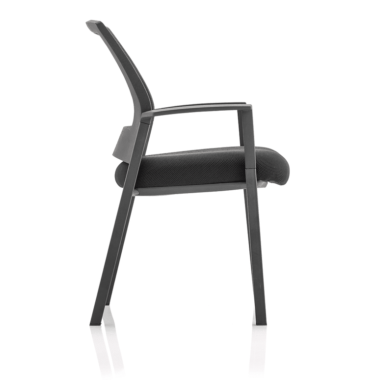 Metro Medium Mesh Back Stacking Visitor Chair with Arms - Pre-Assembled, 115kg Capacity, 8hr Usage, 2yr Guarantee