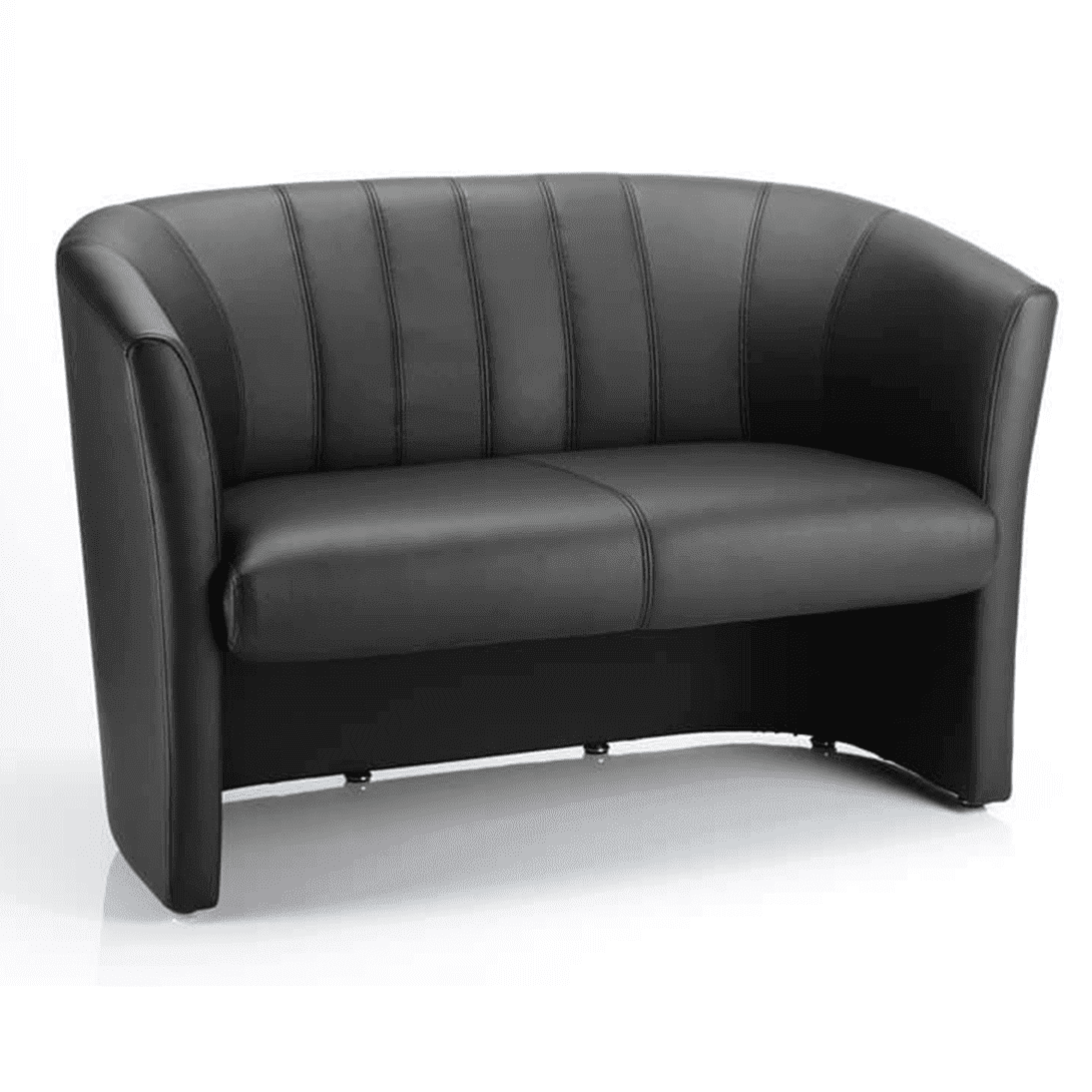 Neo Twin Tub Sofa - Pre-Assembled, Soft Bonded Leather & Fabric, 250kg Capacity, 8hr Usage, 2Yr Mechanical & 1Yr Fabric Warranty - 1230x680x780mm