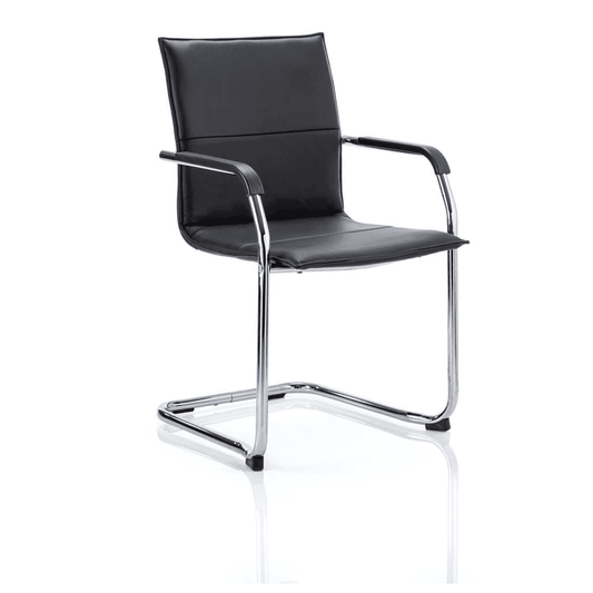 Echo Medium Back Leather Cantilever Visitor Chair with Arms - Pre-Assembled, Stackable, 115kg Capacity, 8hr Usage, Chrome Frame