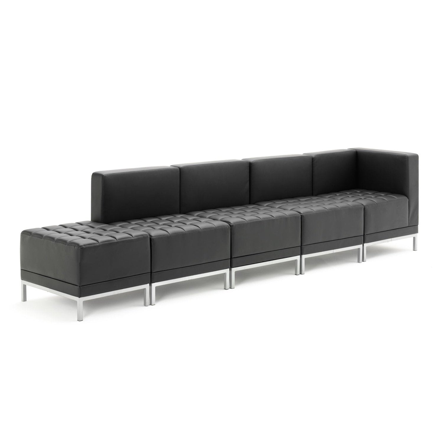 Infinity Modular Corner Unit Sofa Chair - Soft Bonded Leather, Chrome Metal Frame, Pre-Assembled, 150kg Capacity, 5hr Usage, 2yr Guarantee