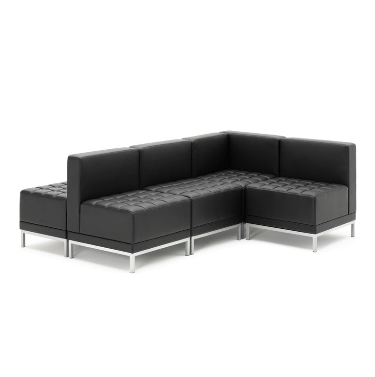 Infinity Modular Corner Unit Sofa Chair - Soft Bonded Leather, Chrome Metal Frame, Pre-Assembled, 150kg Capacity, 5hr Usage, 2yr Guarantee