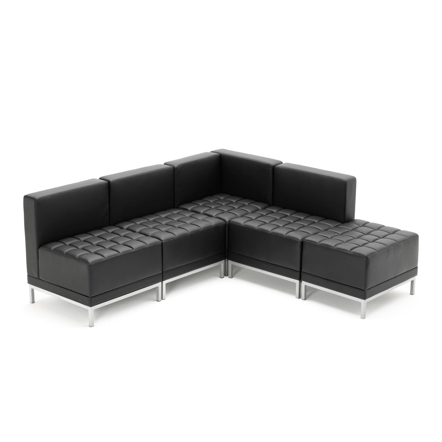 Infinity Modular Corner Unit Sofa Chair - Soft Bonded Leather, Chrome Metal Frame, Pre-Assembled, 150kg Capacity, 5hr Usage, 2yr Guarantee