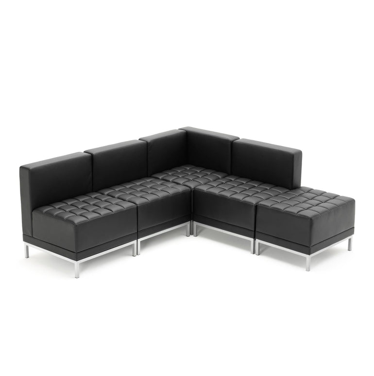 Infinity Modular Corner Unit Sofa Chair - Soft Bonded Leather, Chrome Metal Frame, Pre-Assembled, 150kg Capacity, 5hr Usage, 2yr Guarantee