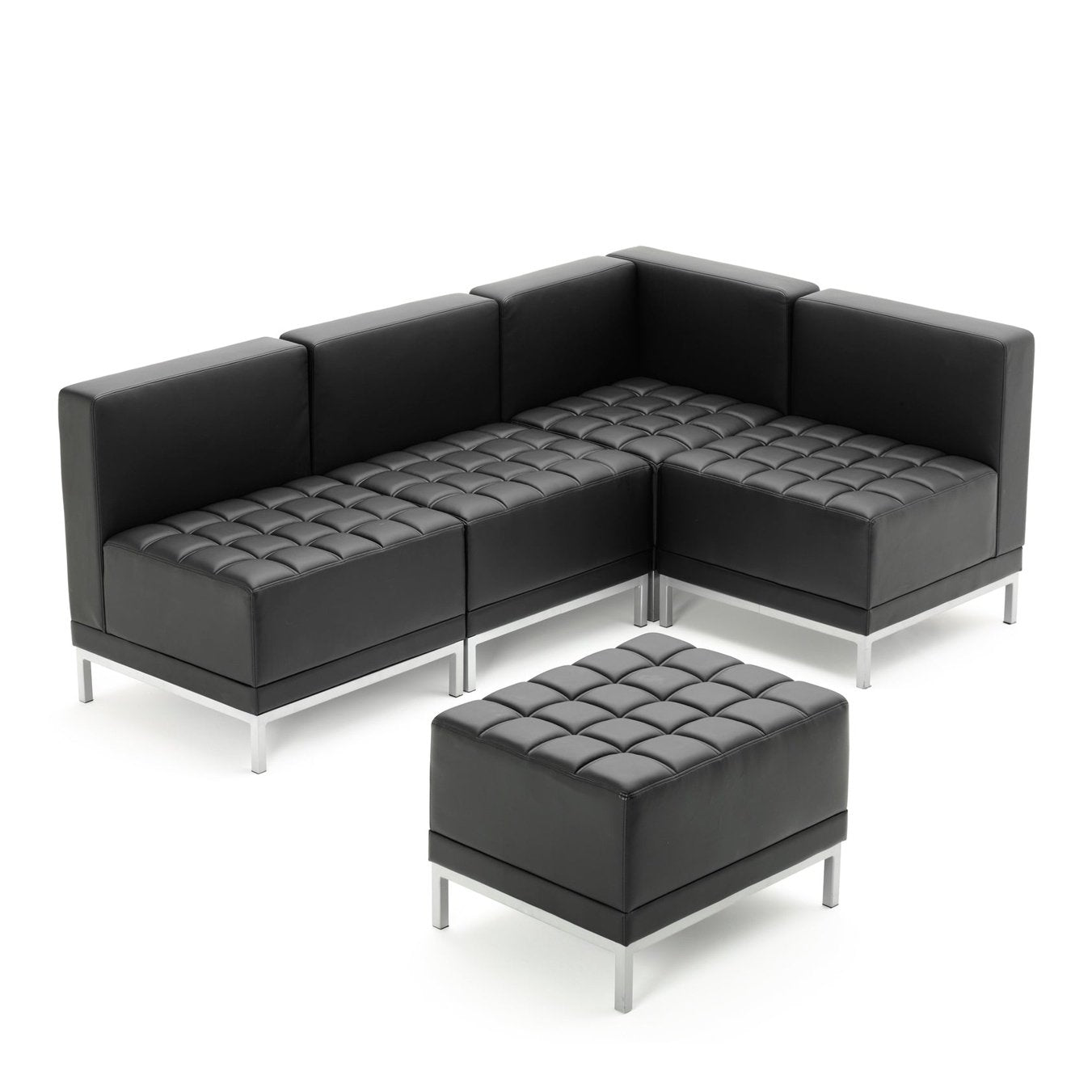 Infinity Modular Corner Unit Sofa Chair - Soft Bonded Leather, Chrome Metal Frame, Pre-Assembled, 150kg Capacity, 5hr Usage, 2yr Guarantee