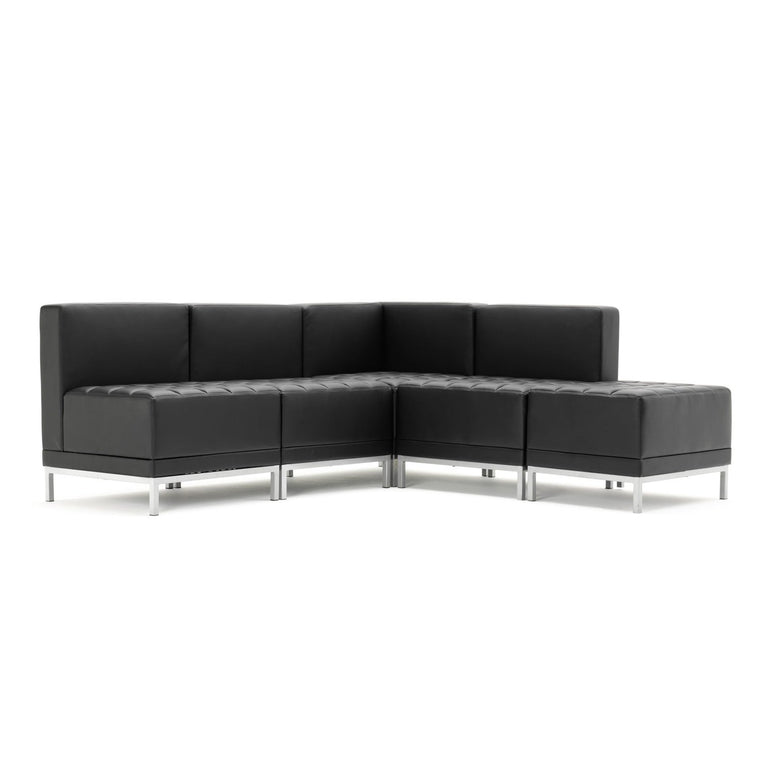 Infinity Modular Corner Unit Sofa Chair - Soft Bonded Leather, Chrome Metal Frame, Pre-Assembled, 150kg Capacity, 5hr Usage, 2yr Guarantee