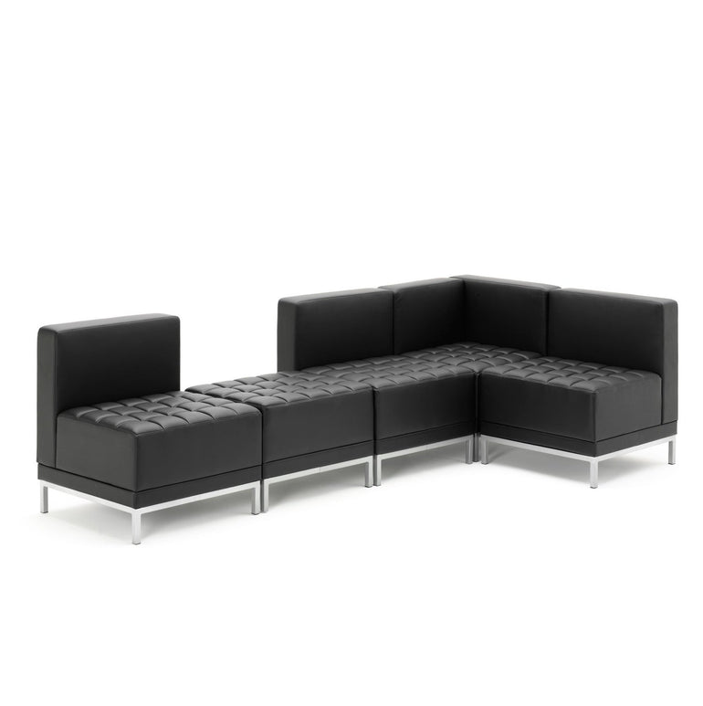 Infinity Modular Corner Unit Sofa Chair - Soft Bonded Leather, Chrome Metal Frame, Pre-Assembled, 150kg Capacity, 5hr Usage, 2yr Guarantee