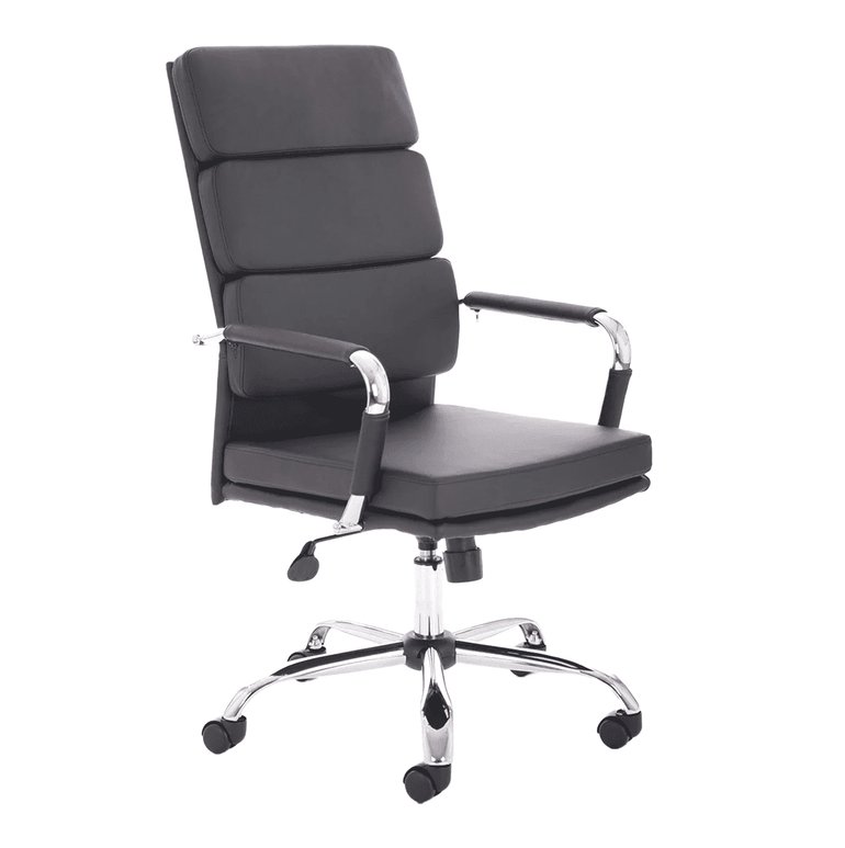Advocate Medium Back Executive Office Chair - Bonded Leather, Chrome Frame, 110kg Capacity, 8hr Usage, 2yr Mechanism & 1yr Fabric Warranty