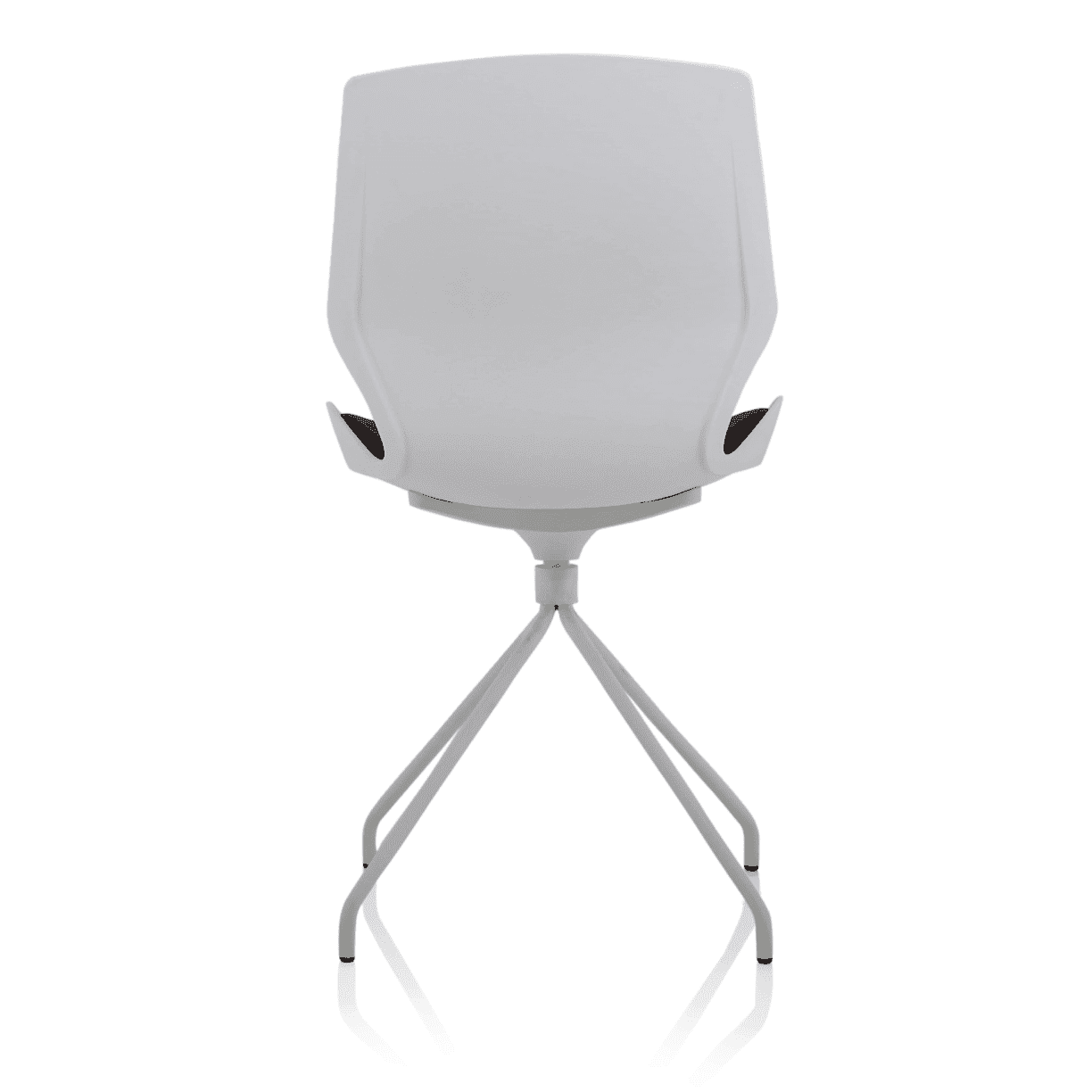 Florence White Spindle Frame Visitor Chair - Fabric Seat, Plastic Back, Metal Frame, 110kg Capacity, 8hr Usage, Flat Packed - 490x470x900mm