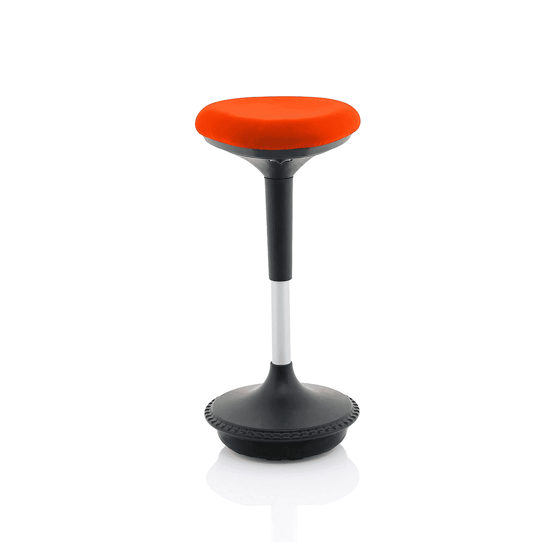 Sittall Deluxe Posture Stool - Ergonomic Fabric Seat, Metal & Elastomer Frame, Gas Height Adjustment, 135kg Capacity, 6hr Usage, 2yr Guarantee - Flat Packed