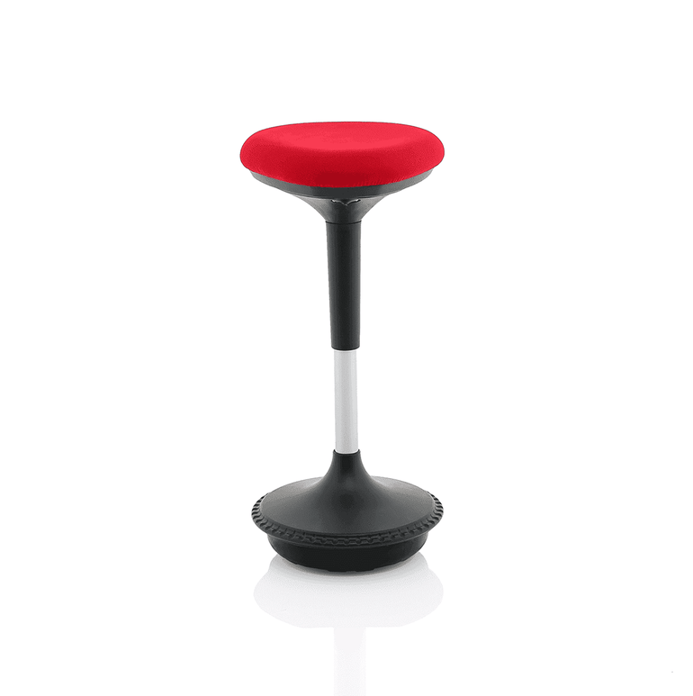 Sittall Deluxe Posture Stool - Ergonomic Fabric Seat, Metal & Elastomer Frame, Gas Height Adjustment, 135kg Capacity, 6hr Usage, 2yr Guarantee - Flat Packed