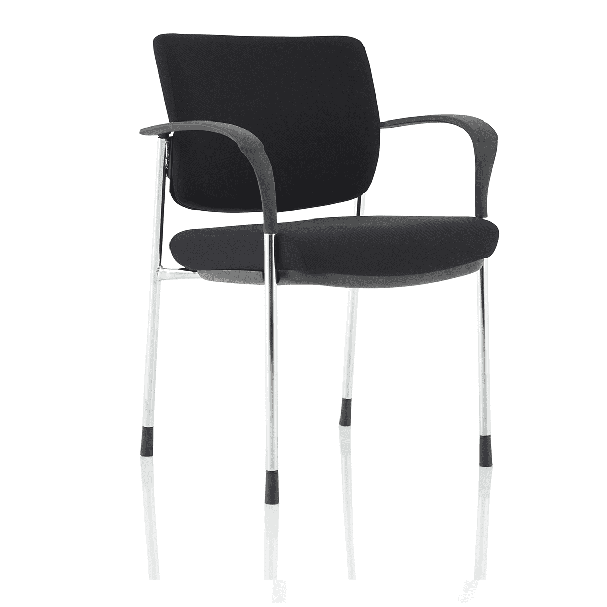 Brunswick Deluxe Medium Back Stacking Office Chair - Fabric & Mesh, Chrome Frame, 115kg Capacity, 6hr Usage, Flat Packed