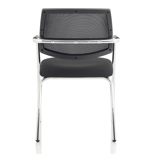Swift Medium Back Visitor Chair - Mesh & Fabric, Chrome Metal Frame, Pre-Assembled, Stackable, 115kg Capacity, 6hr Usage, 2yr Warranty (Straight Leg)