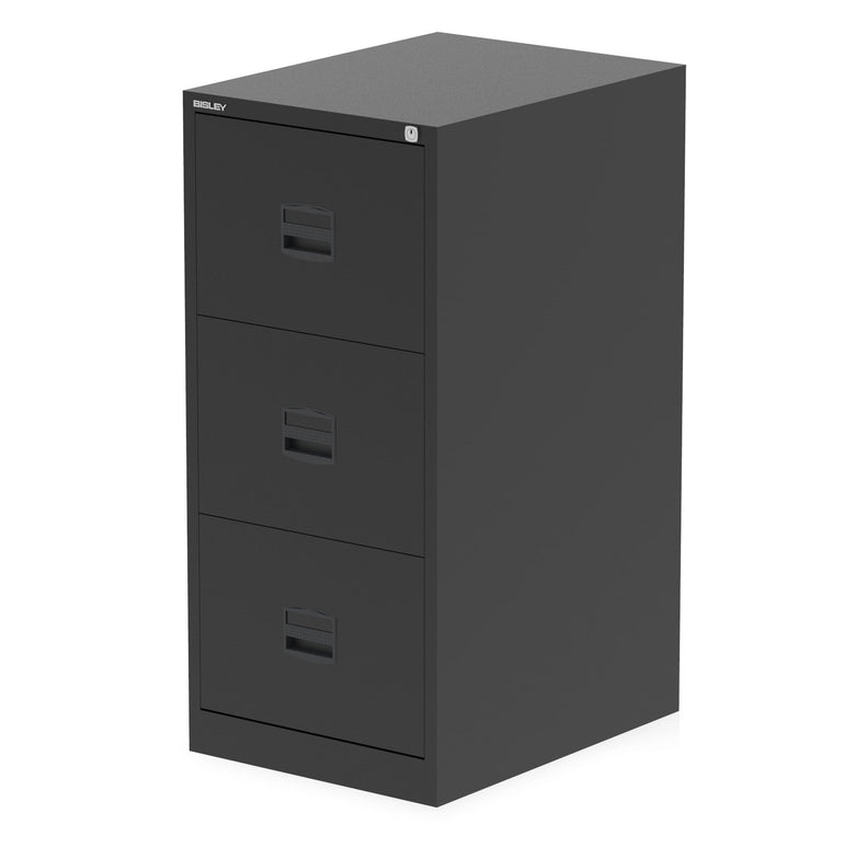 Bisley Qube Steel Filing Cabinet - Lockable Drawers, 2/3/4 Drawer Options, 470x622mm (WxD), 5-Year Guarantee