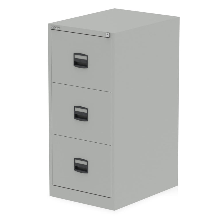 Bisley Qube Steel Filing Cabinet - Lockable Drawers, 2/3/4 Drawer Options, 470x622mm (WxD), 5-Year Guarantee