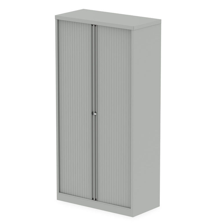 Bisley Qube Tambour Cupboard - Steel, Lockable, 1000x470mm (Available in 2 Heights: 1000mm & 1970mm) - 5 Year Guarantee