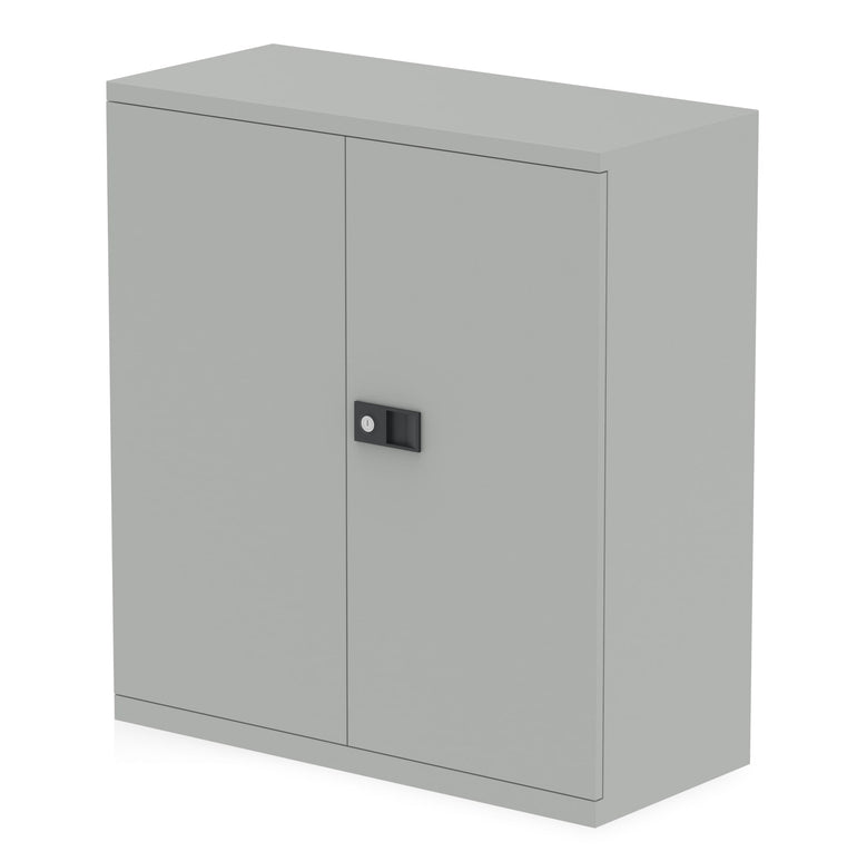 Bisley Qube Steel Stationery Cupboard - Lockable, Adjustable Shelves, 5-Year Guarantee, 2 Sizes (W914 x D400 x H1000/1806mm)