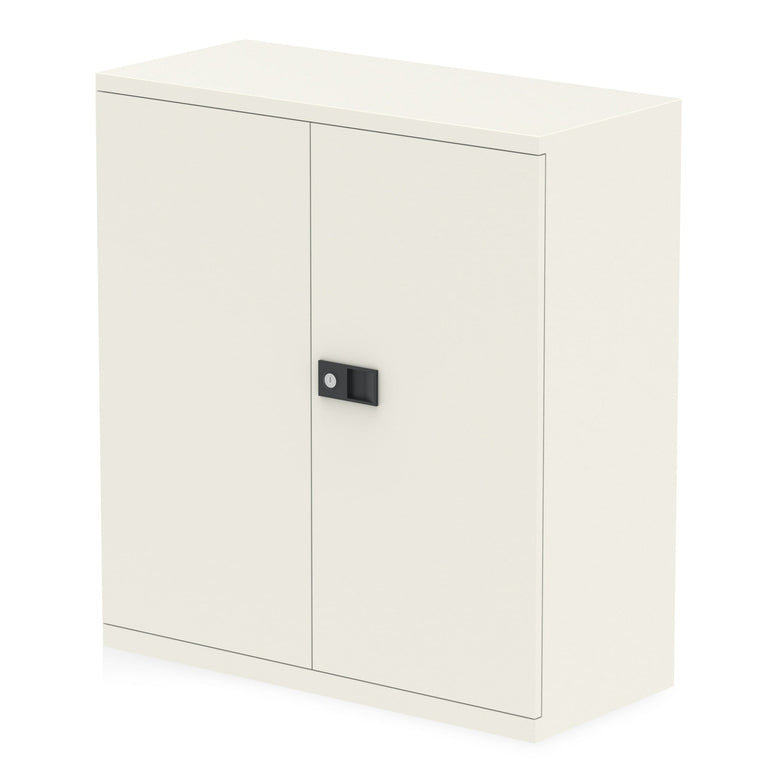 Bisley Qube Steel Stationery Cupboard - Lockable, Adjustable Shelves, 5-Year Guarantee, 2 Sizes (W914 x D400 x H1000/1806mm)