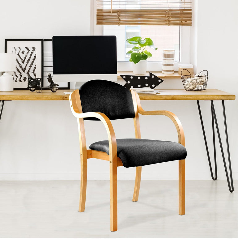 Beech Framed Stackable Side Armchair with Upholstered Padded Seat and Backrest - Office Products Online