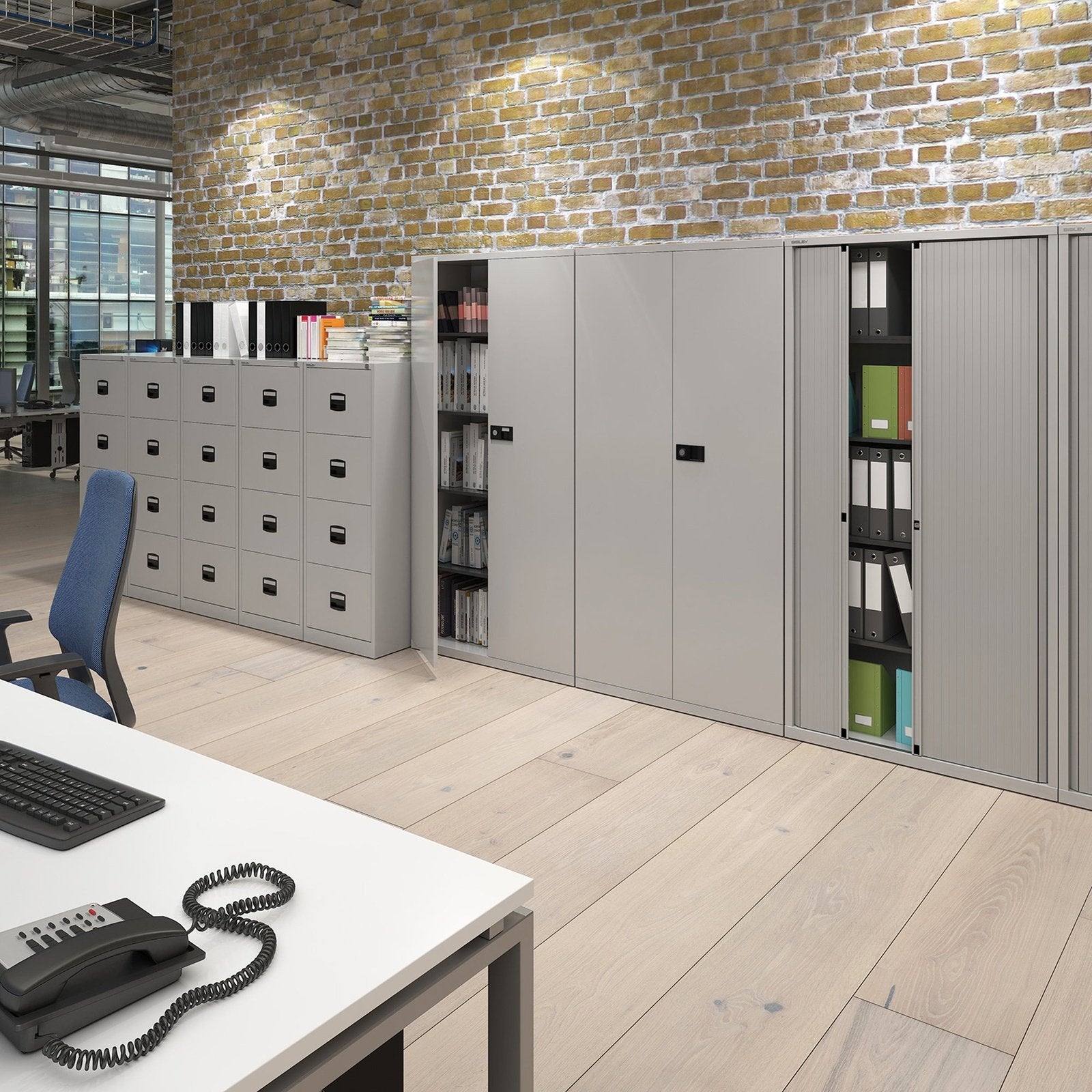 Bisley systems storage tambour cupboard - Office Products Online