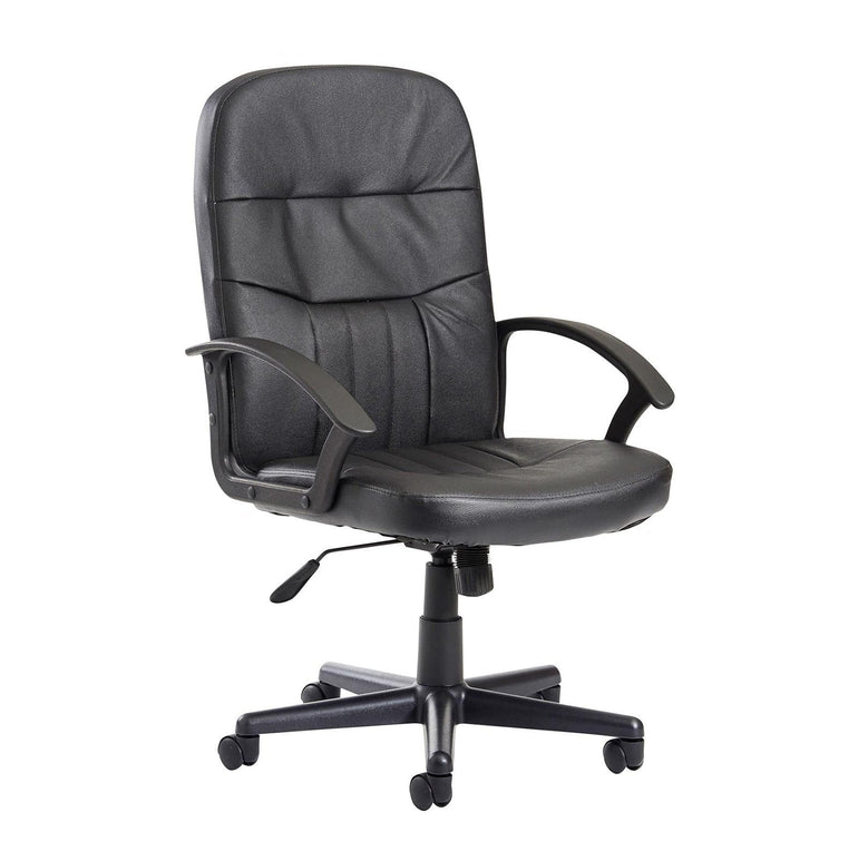 Cavalier high back managers chair - black leather faced - Office Products Online