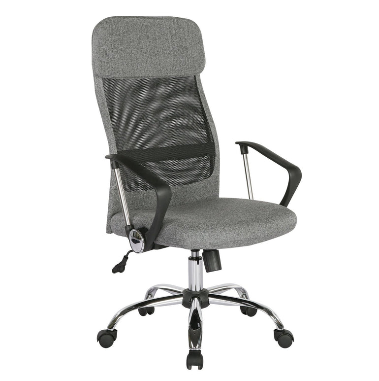 Chord high operators chair with mesh back and headrest - grey - Office Products Online