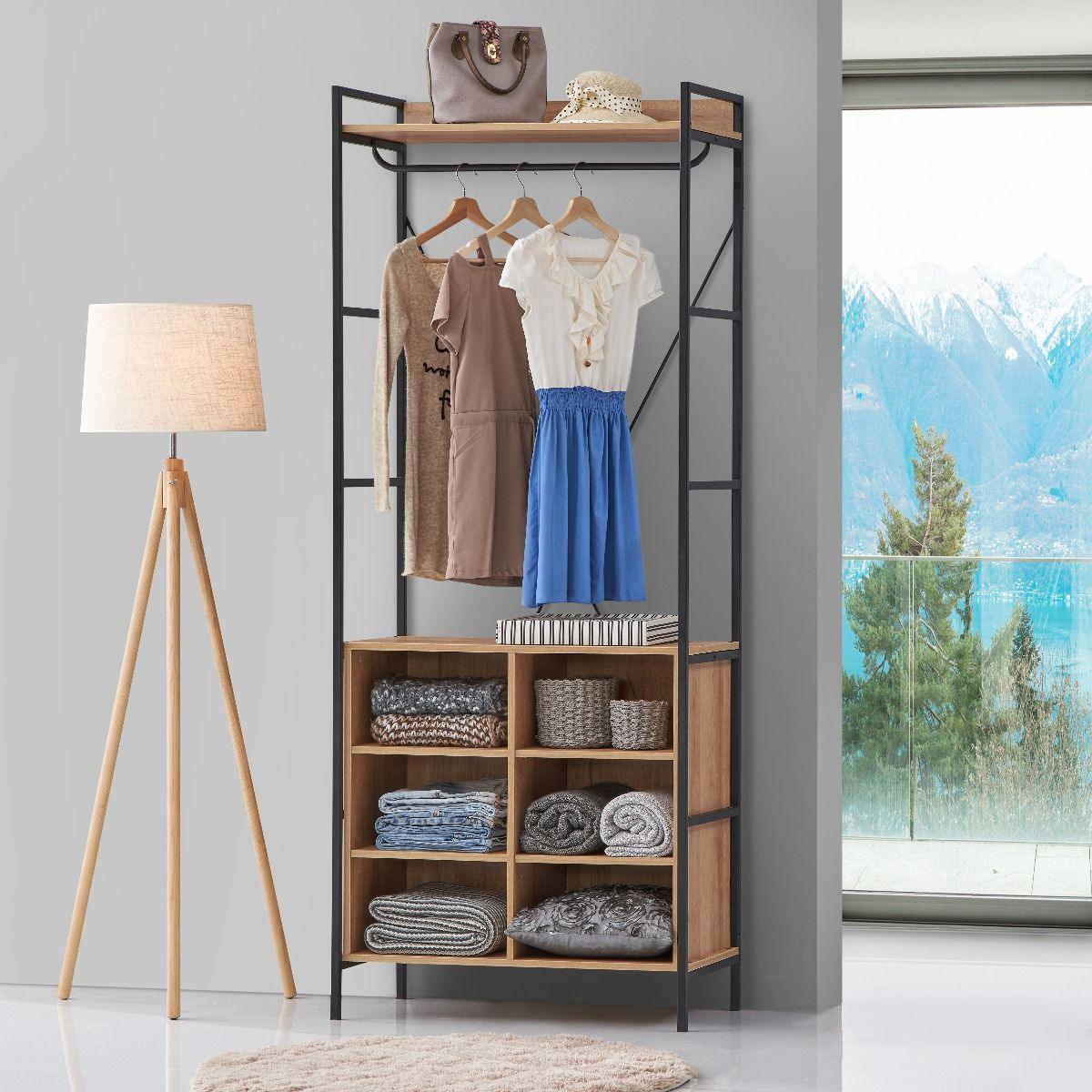 Claire Bedroom Shelf Open Wardrobe allhomely