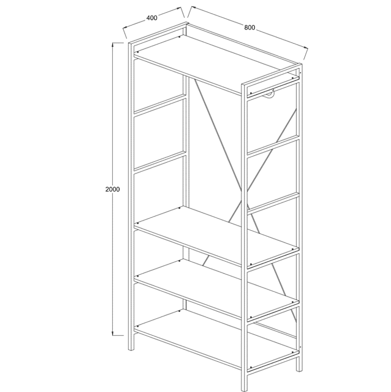 Claire Bedroom Shelf Open Wardrobe allhomely