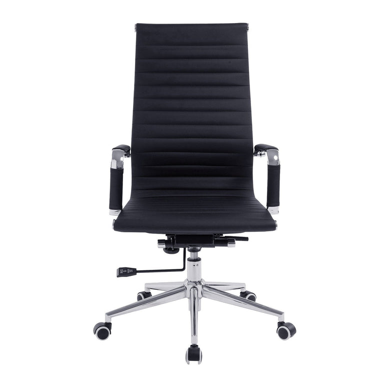 Contemporary High Back Bonded Leather Executive Armchair with Chrome Base - Office Products Online