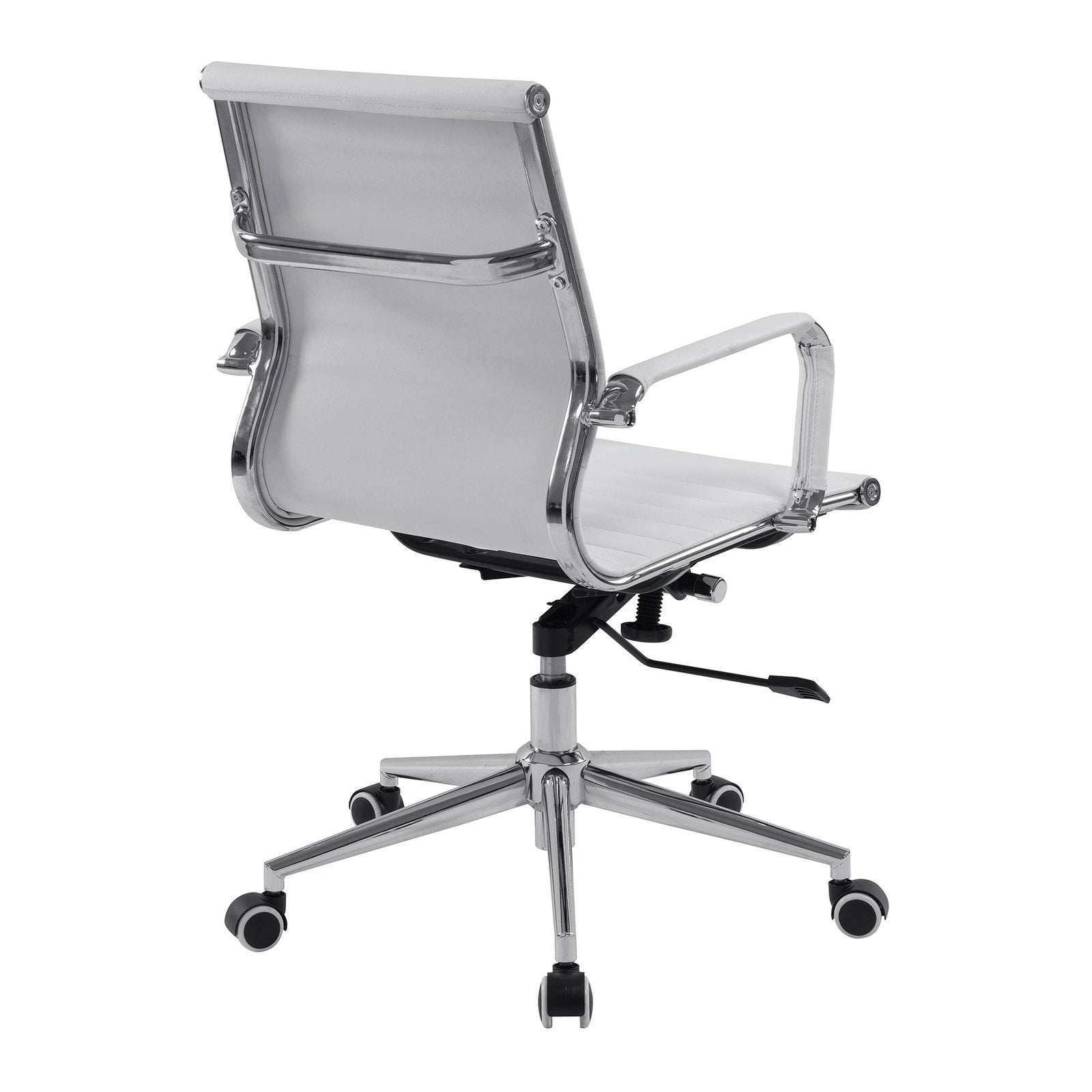 Contemporary Medium Back Bonded Leather Executive Armchair with Chrome Base - Office Products Online