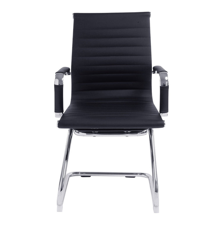 Contemporary Medium Back Bonded Leather visitor Chair with Chrome Frame - Office Products Online