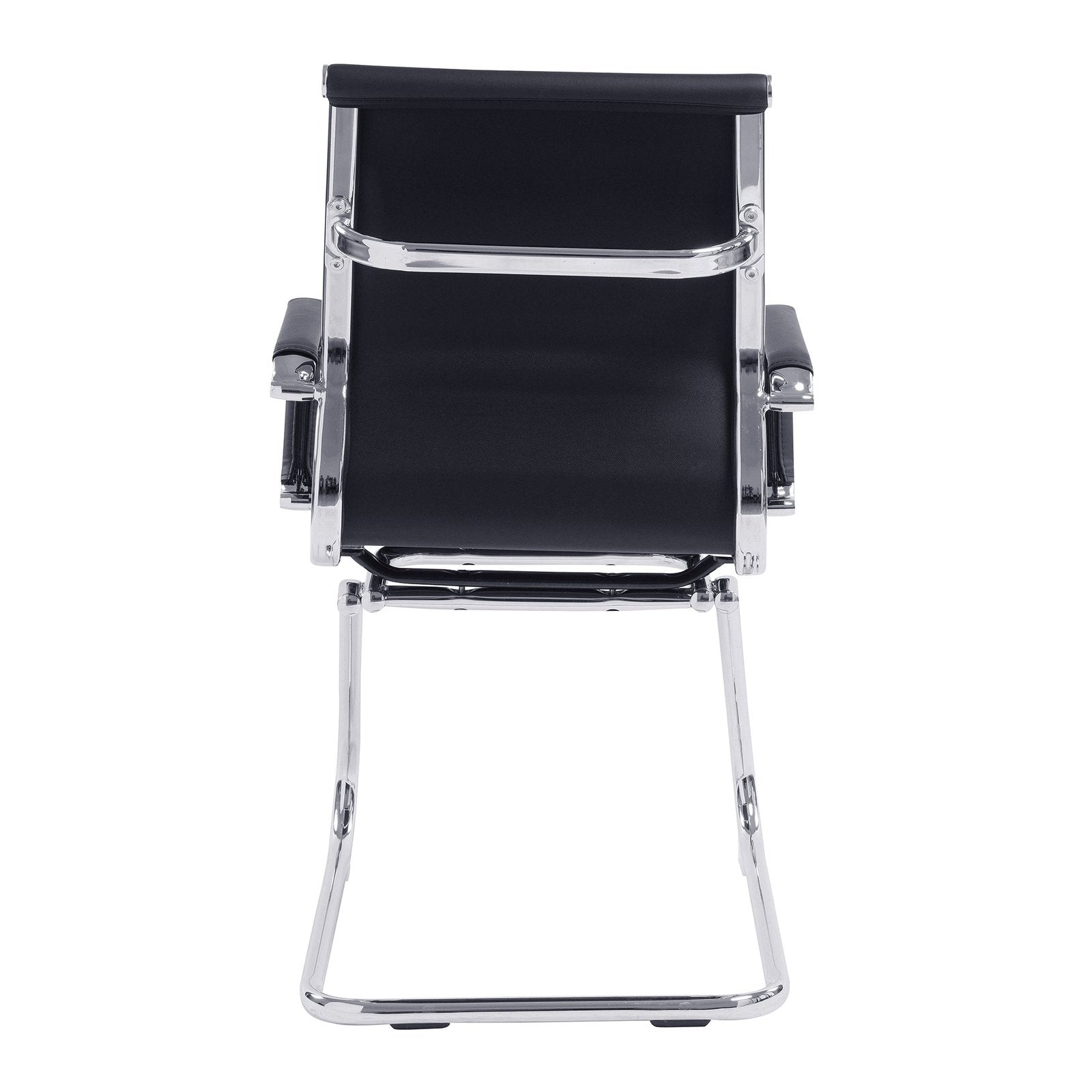 Contemporary Medium Back Bonded Leather visitor Chair with Chrome Frame - Office Products Online