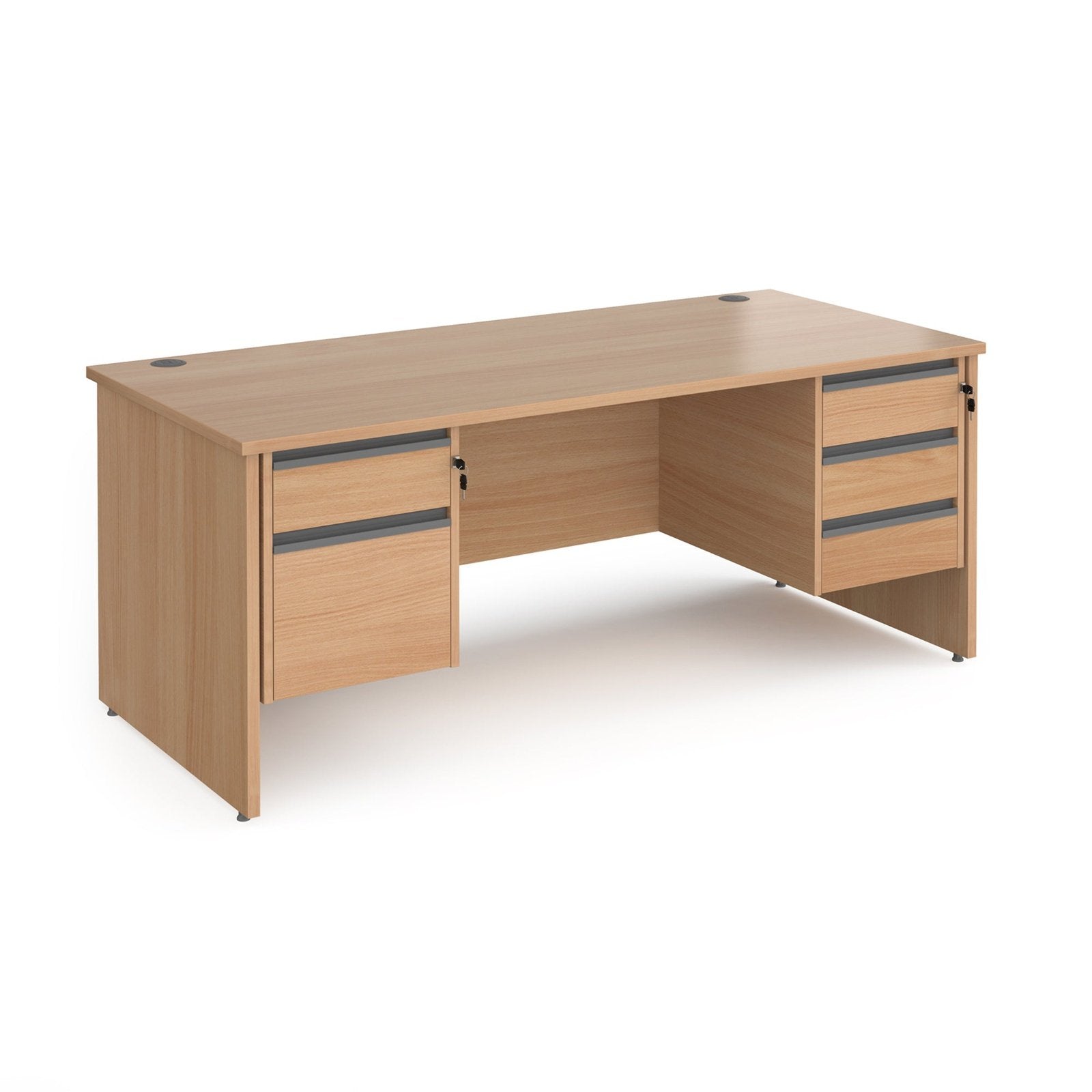 Contract 25 straight desk with 2 3 drawer pedestals and panel leg - Office Products Online