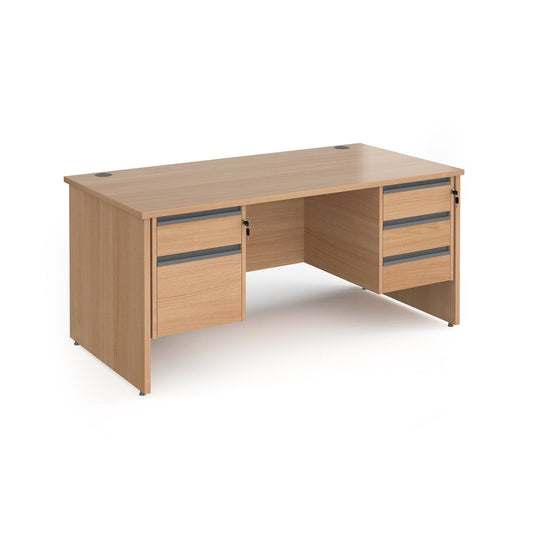 Contract 25 straight desk with 2 3 drawer pedestals and panel leg - Office Products Online