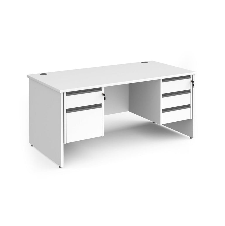 Contract 25 straight desk with 2 3 drawer pedestals and panel leg - Office Products Online