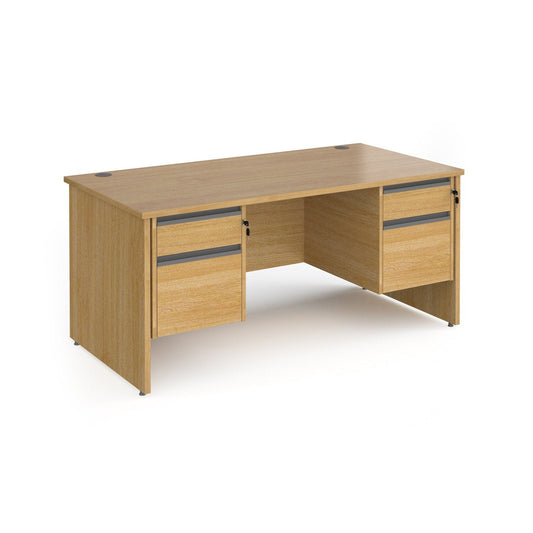 Contract 25 straight desk with 2 drawer pedestals and panel leg - Office Products Online