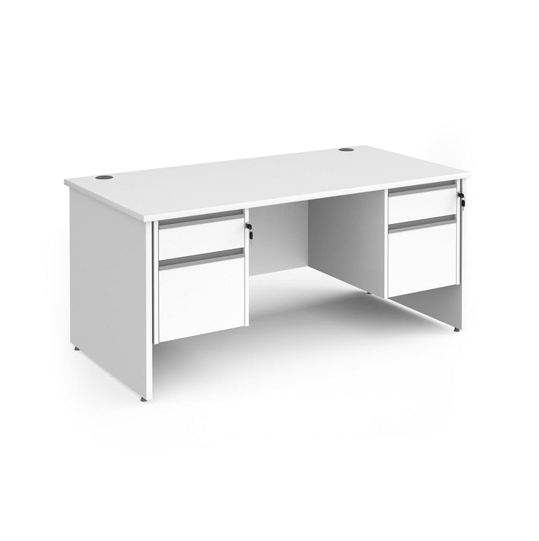 Contract 25 straight desk with 2 drawer pedestals and panel leg - Office Products Online