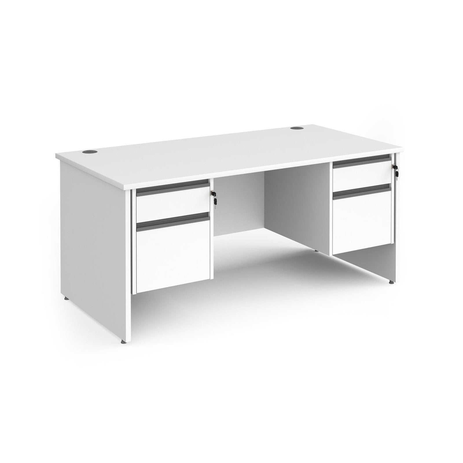 Contract 25 straight desk with 2 drawer pedestals and panel leg - Office Products Online