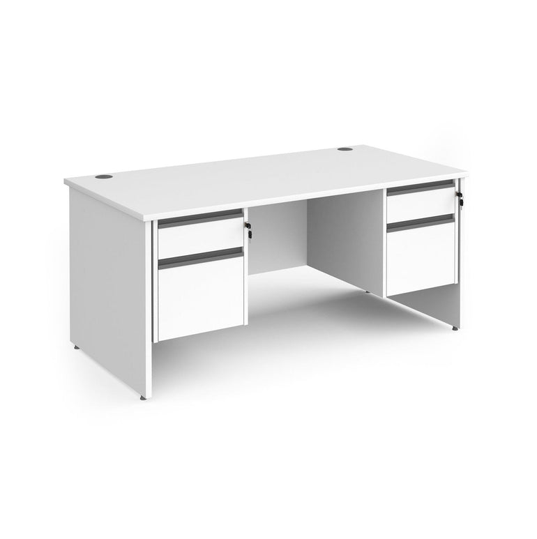 Contract 25 straight desk with 2 drawer pedestals and panel leg - Office Products Online