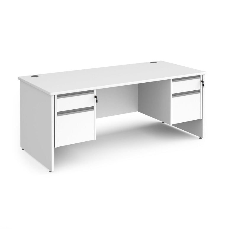 Contract 25 straight desk with 2 drawer pedestals and panel leg - Office Products Online