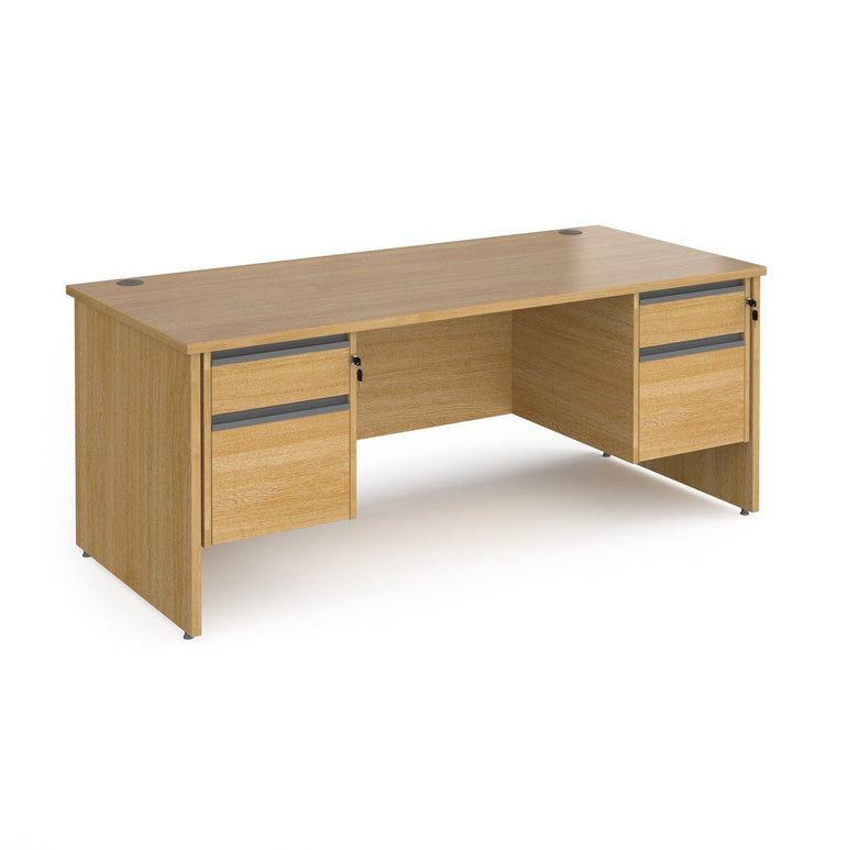 Contract 25 straight desk with 2 drawer pedestals and panel leg - Office Products Online