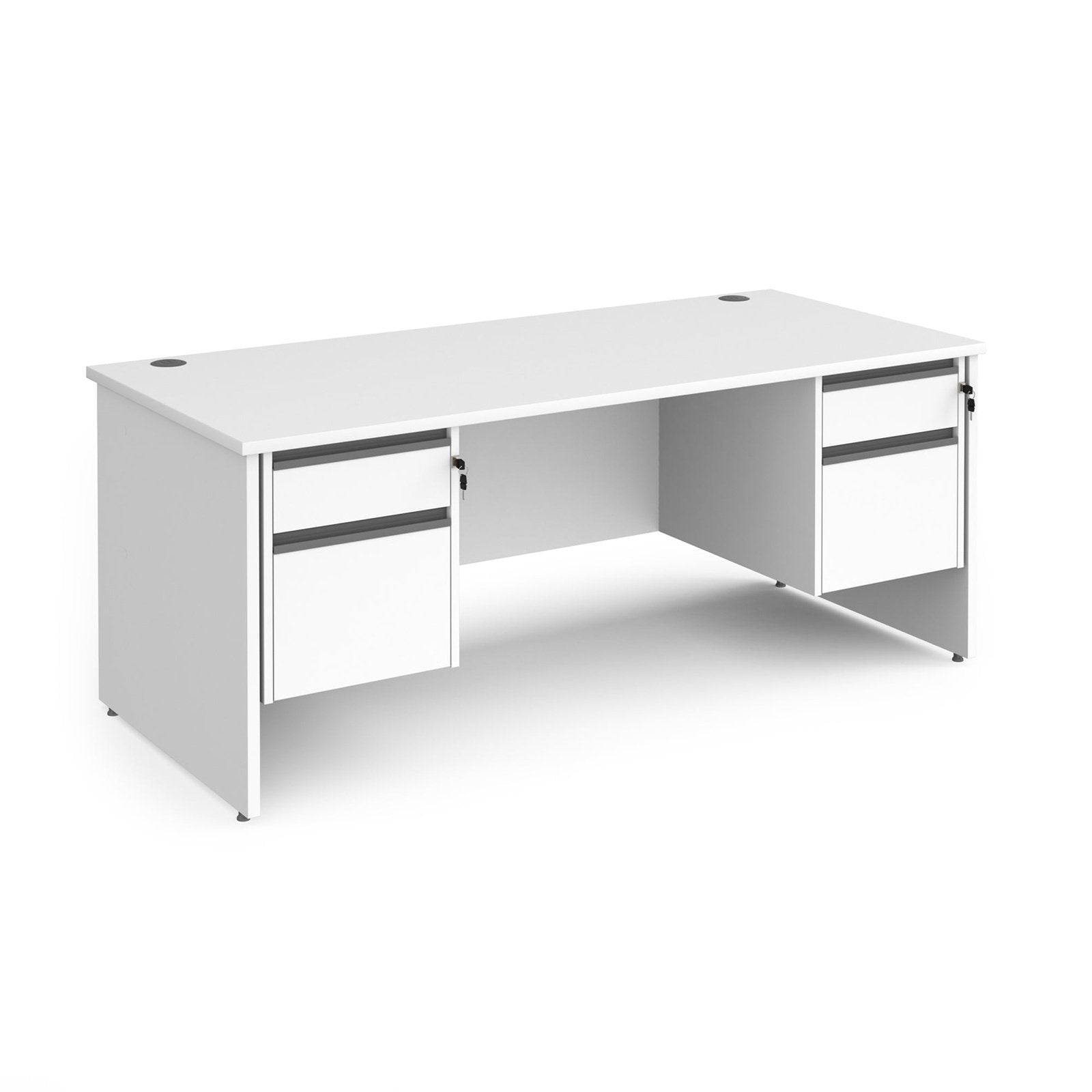 Contract 25 straight desk with 2 drawer pedestals and panel leg - Office Products Online