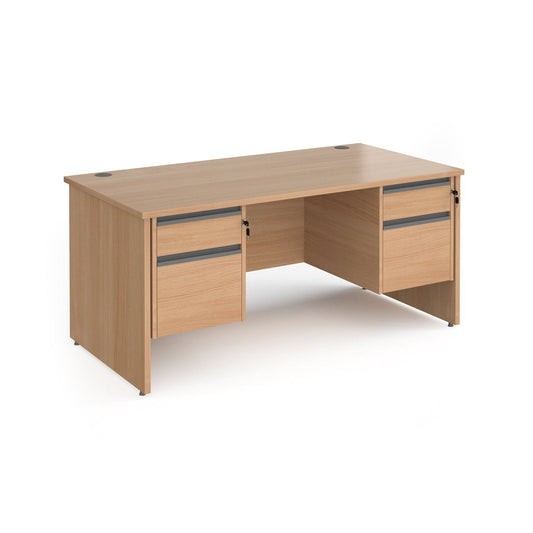 Contract 25 straight desk with 2 drawer pedestals and panel leg - Office Products Online