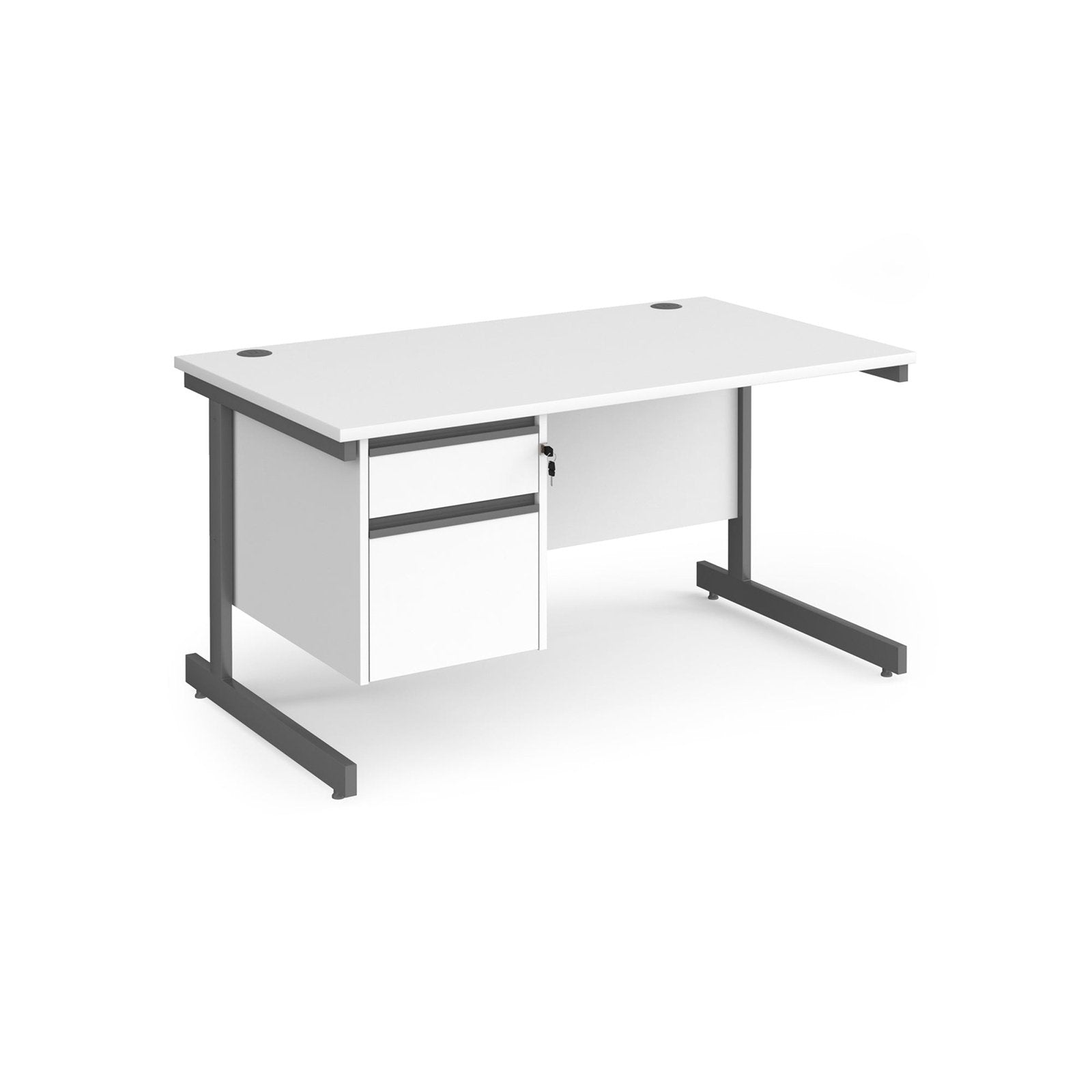 Contract 25 straight desk with 2 drawer pedestsl and cantilever leg - Office Products Online