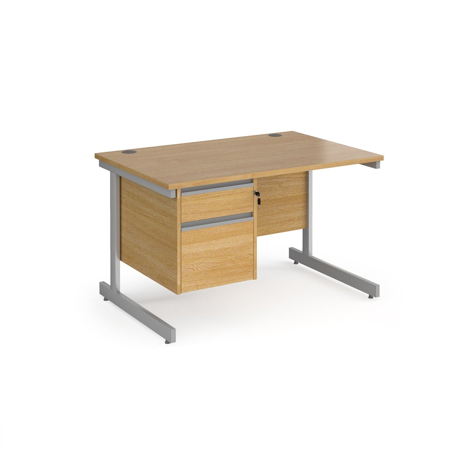Contract 25 straight desk with 2 drawer pedestsl and cantilever leg - Office Products Online