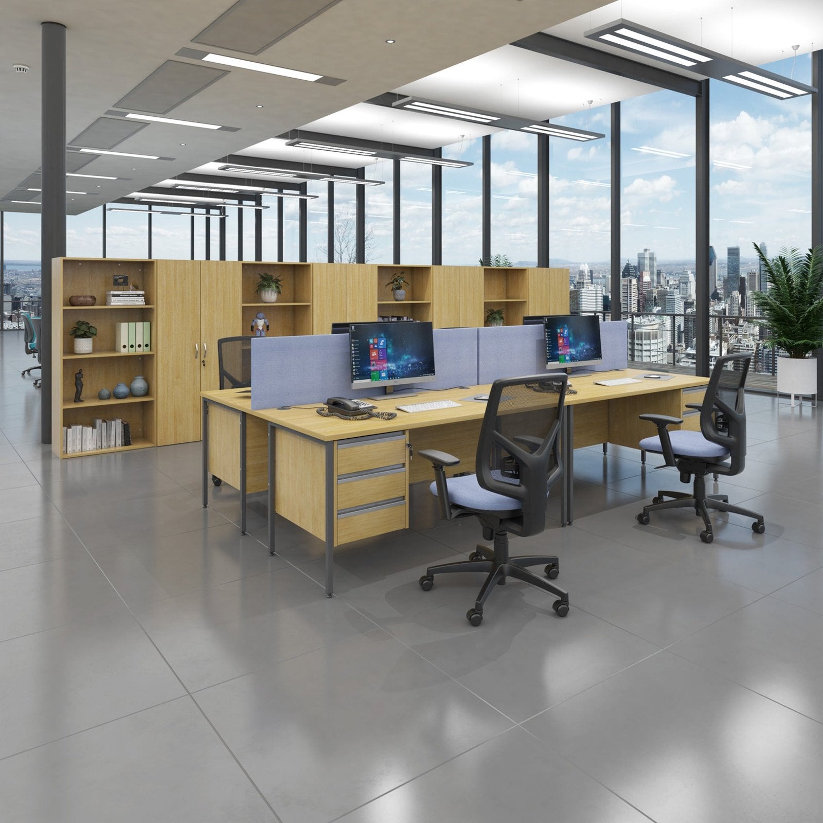 Contract 25 straight desk with H-Frame leg - Office Products Online